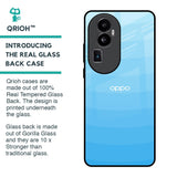 Wavy Blue Pattern Glass Case for Oppo Reno10 Pro Plus 5G