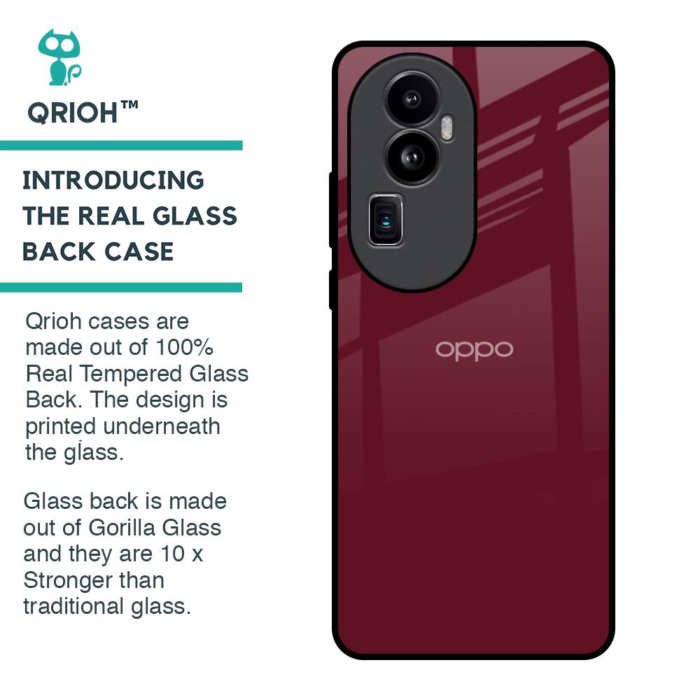 Classic Burgundy Glass Case for Oppo Reno10 Pro Plus 5G