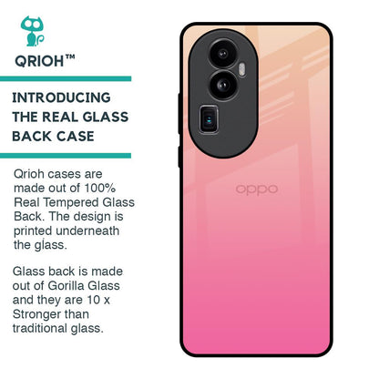 Pastel Pink Gradient Glass Case For Oppo Reno10 Pro Plus 5G