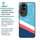 Pink & White Stripes Glass Case For Oppo Reno10 Pro Plus 5G