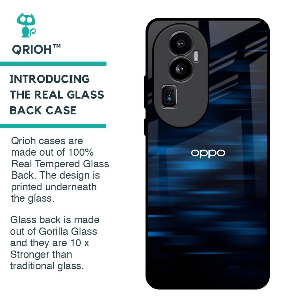 Blue Rough Abstract Glass Case for Oppo Reno10 Pro Plus 5G