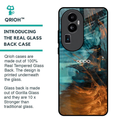Golden Splash Glass Case for Oppo Reno10 Pro Plus 5G