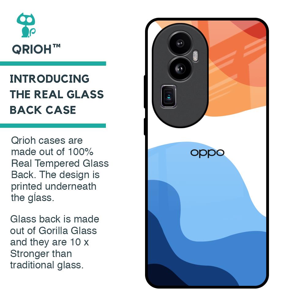 Wavy Color Pattern Glass Case for Oppo Reno10 Pro Plus 5G