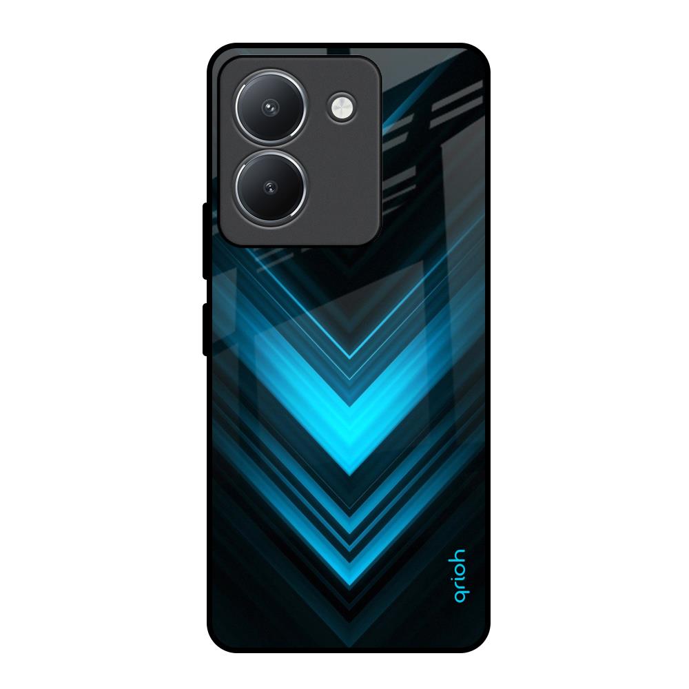 Vertical Blue Arrow Vivo Y36 Glass Back Cover Online
