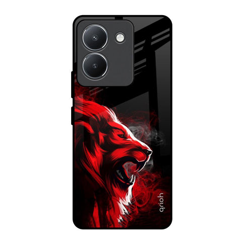Red Angry Lion Vivo Y36 Glass Back Cover Online