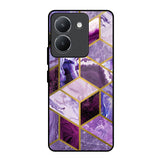 Purple Rhombus Marble Vivo Y36 Glass Back Cover Online