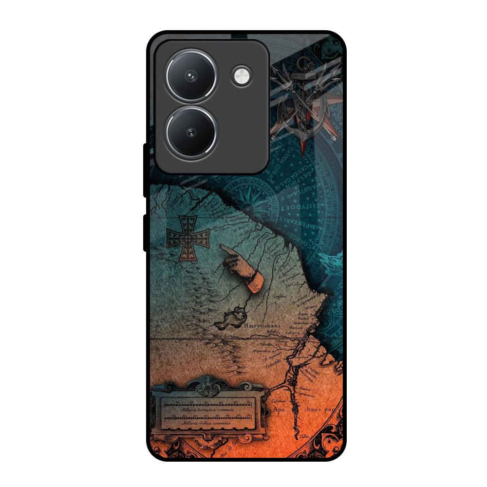 Geographical Map Vivo Y36 Glass Back Cover Online