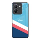 Pink & White Stripes Vivo Y36 Glass Back Cover Online