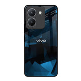 Polygonal Blue Box Vivo Y36 Glass Back Cover Online