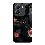Tropical Art Flower Vivo Y36 Glass Back Cover Online