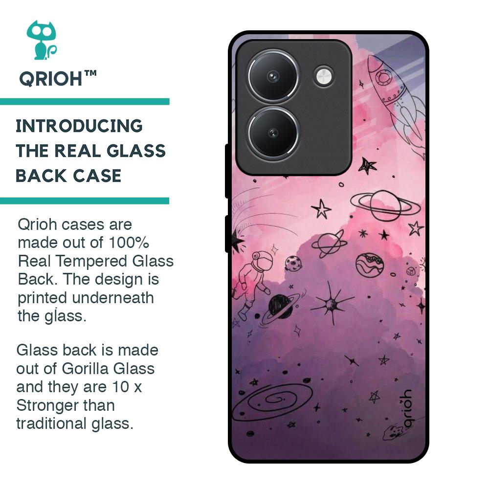 Space Doodles Glass Case for Vivo Y36