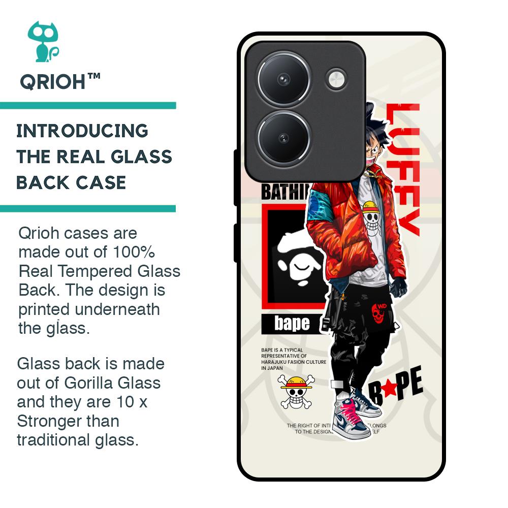 Bape Luffy Glass Case for Vivo Y36