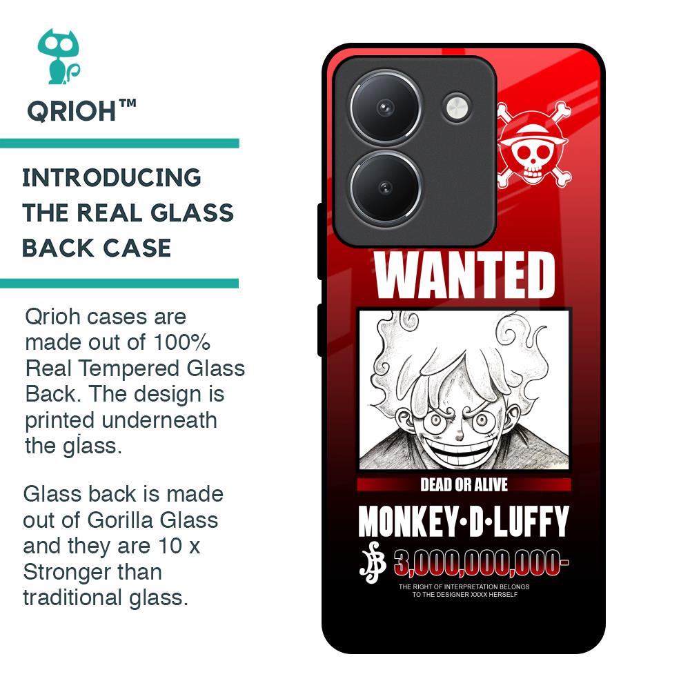 Luffy Wanted Glass Case for Vivo Y36