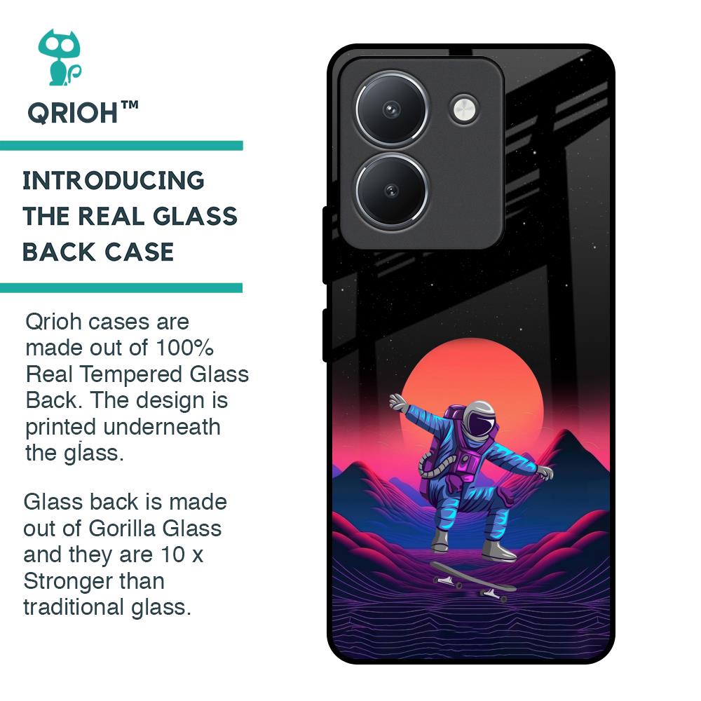Retro Astronaut Glass Case for Vivo Y36