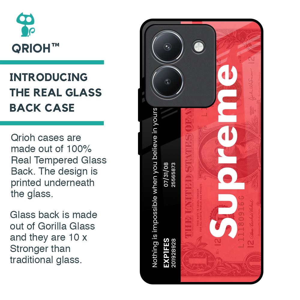 Supreme Ticket Glass Case for Vivo Y36