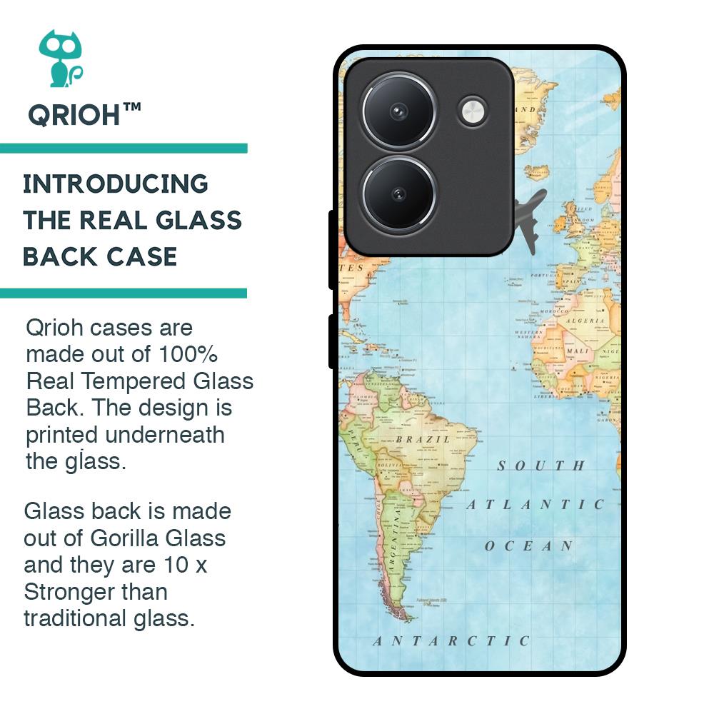 Travel Map Glass Case for Vivo Y36