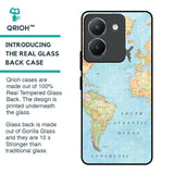 Travel Map Glass Case for Vivo Y36