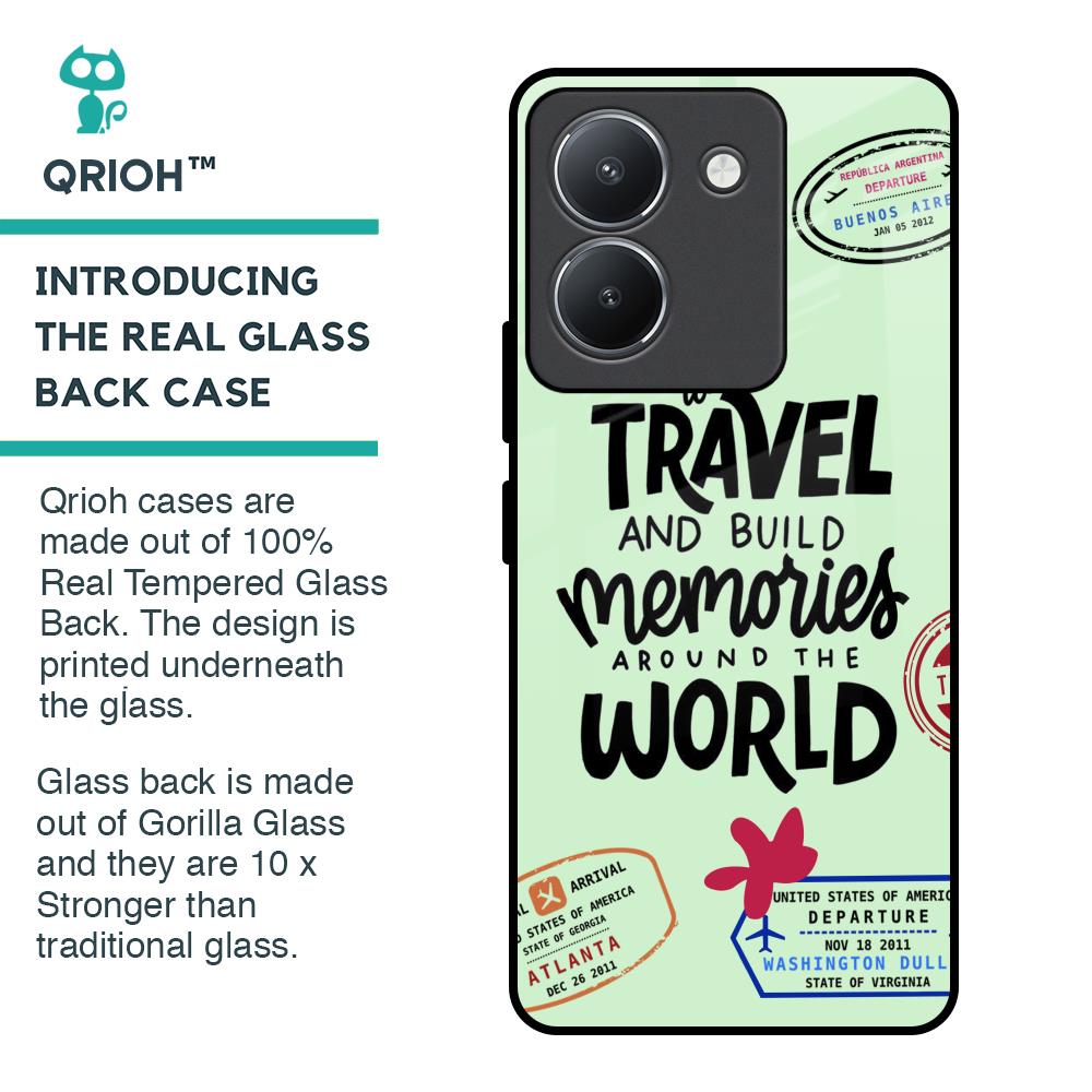Travel Stamps Glass Case for Vivo Y36