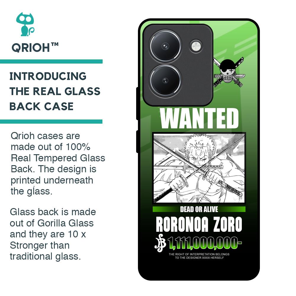 Zoro Wanted Glass Case for Vivo Y36