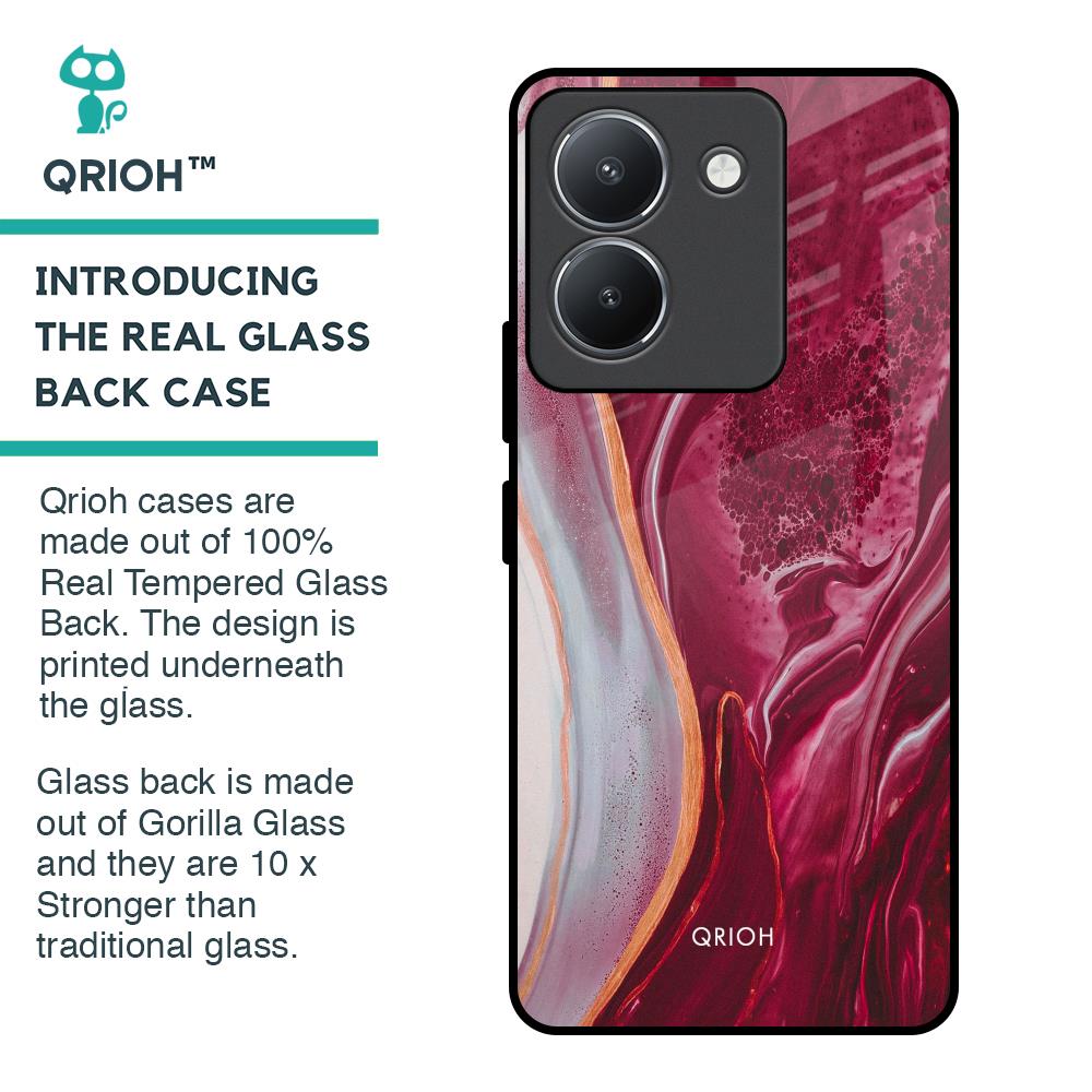 Crimson Ruby Glass Case for Vivo Y36