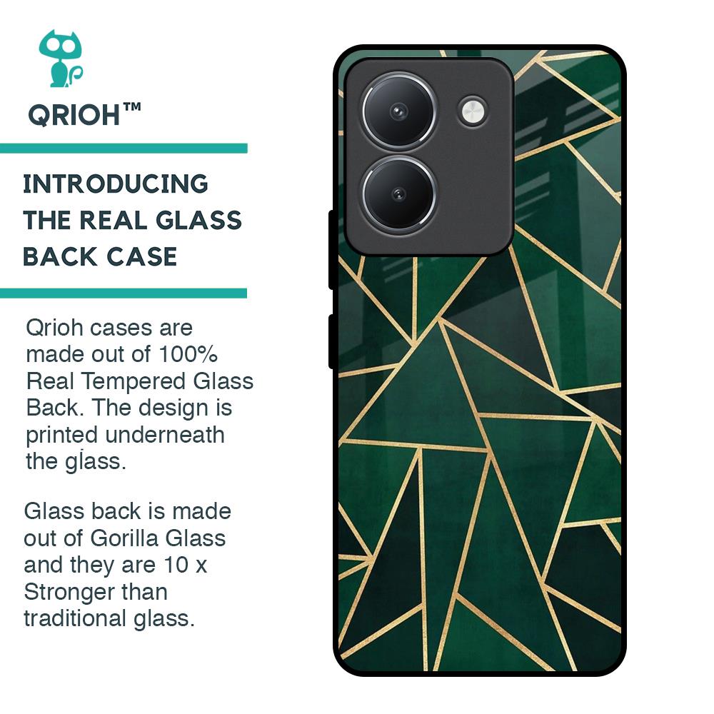 Abstract Green Glass Case For Vivo Y36