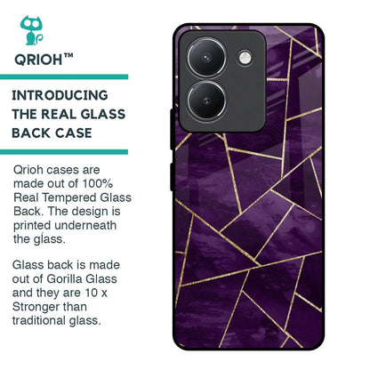 Geometric Purple Glass Case For Vivo Y36