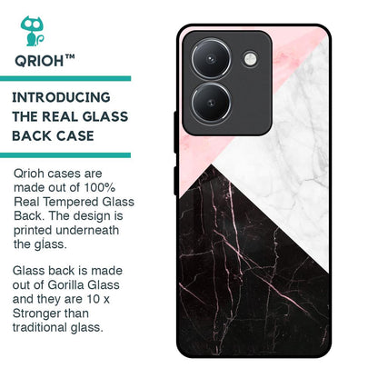 Marble Collage Art Glass Case For Vivo Y36