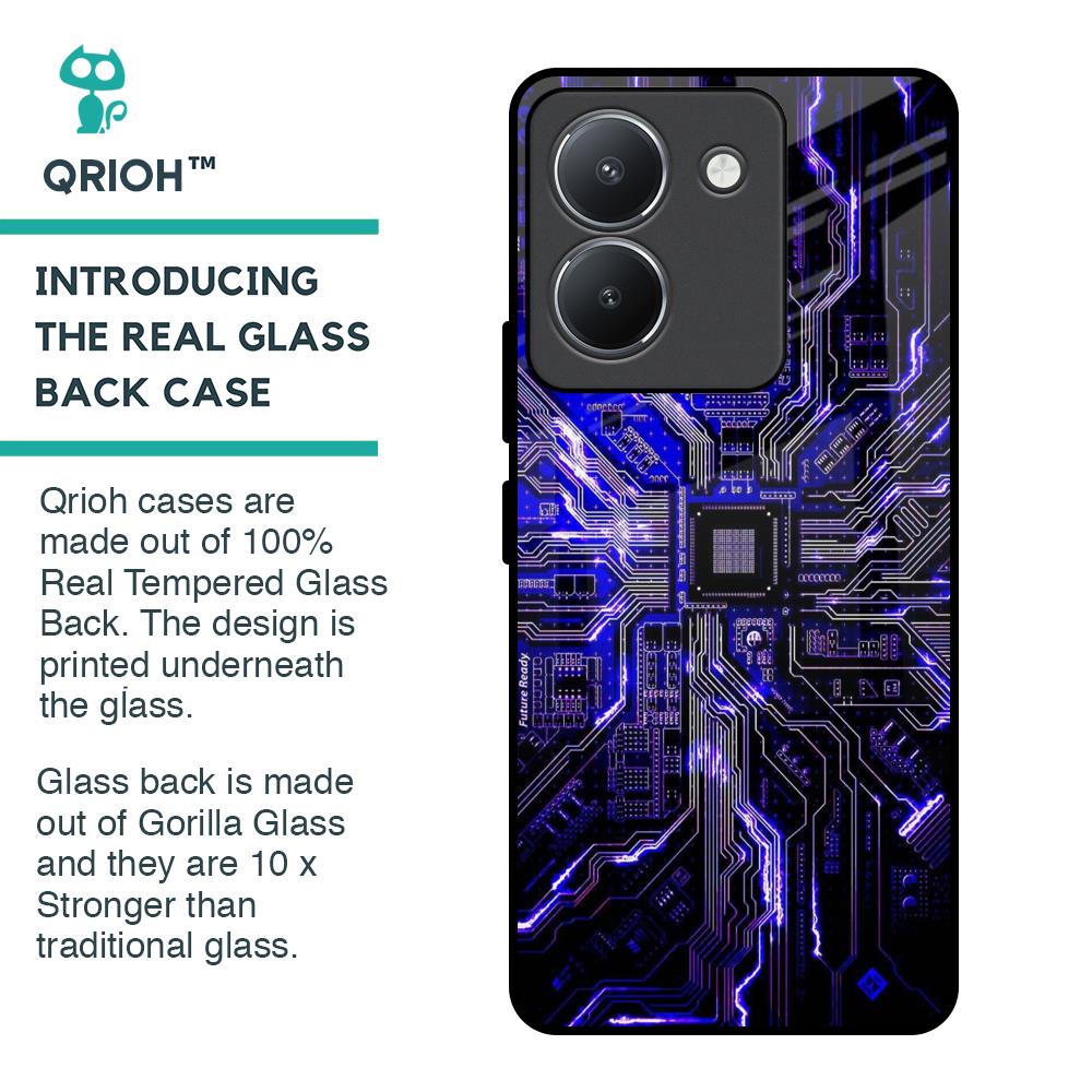 Techno Color Pattern Glass Case For Vivo Y36