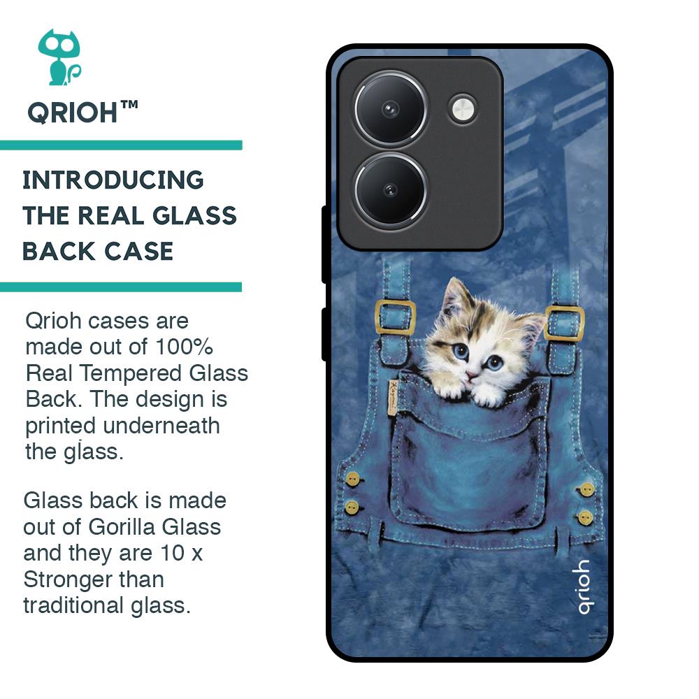 Kitty In Pocket Glass Case For Vivo Y36