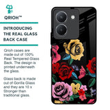 Floral Decorative Glass Case For Vivo Y36