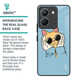 Adorable Cute Kitty Glass Case For Vivo Y36