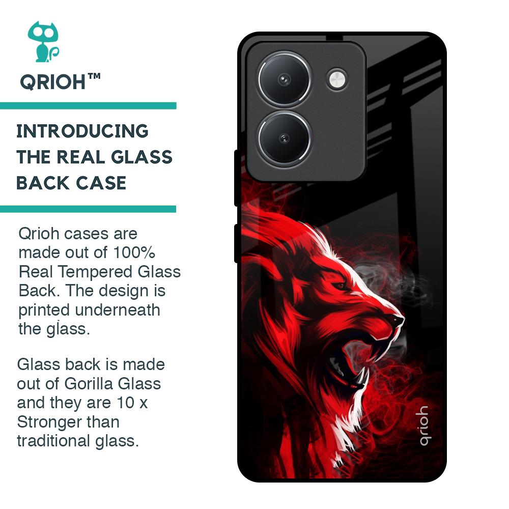 Red Angry Lion Glass Case for Vivo Y36