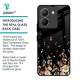 Floating Floral Print Glass Case for Vivo Y36
