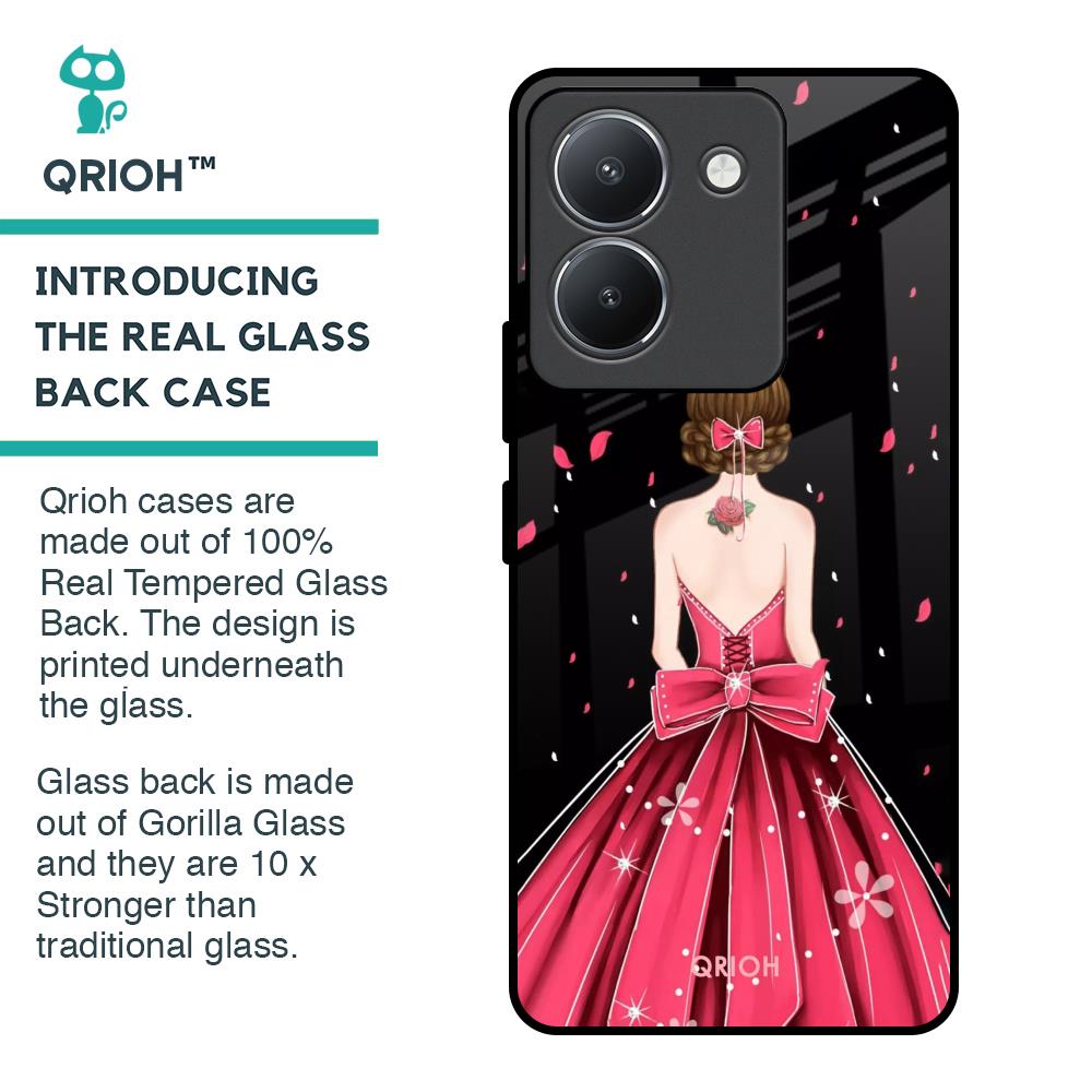 Fashion Princess Glass Case for Vivo Y36