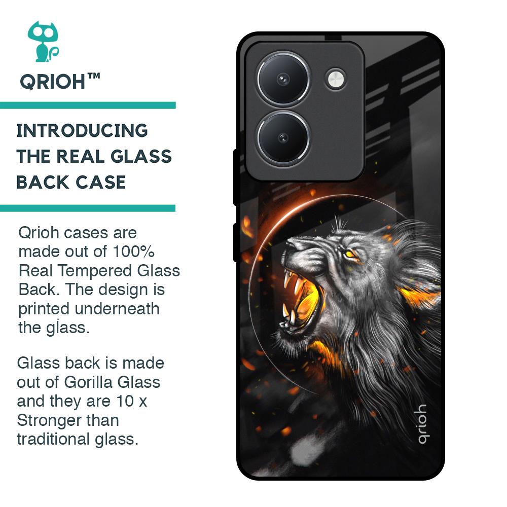 Aggressive Lion Glass Case for Vivo Y36