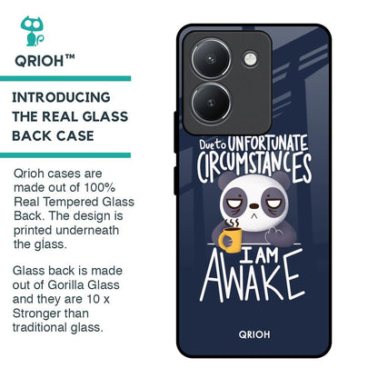 Struggling Panda Glass Case for Vivo Y36