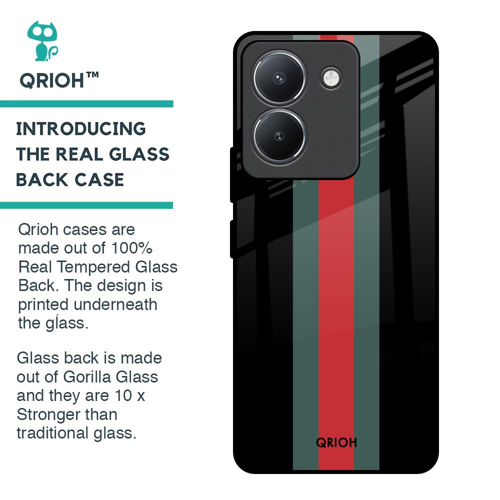 Vertical Stripes Glass Case for Vivo Y36