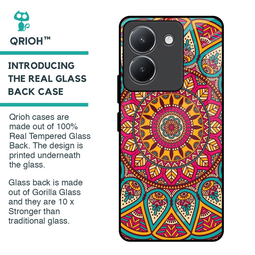Elegant Mandala Glass Case for Vivo Y36