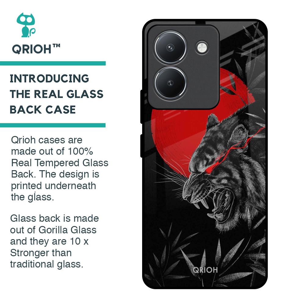 Red Moon Tiger Glass Case for Vivo Y36