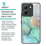 Green Marble Glass Case for Vivo Y36