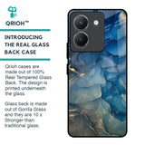 Blue Cool Marble Glass Case for Vivo Y36