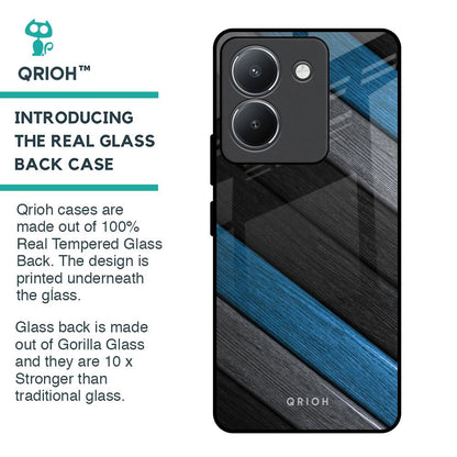 Multicolor Wooden Effect Glass Case for Vivo Y36