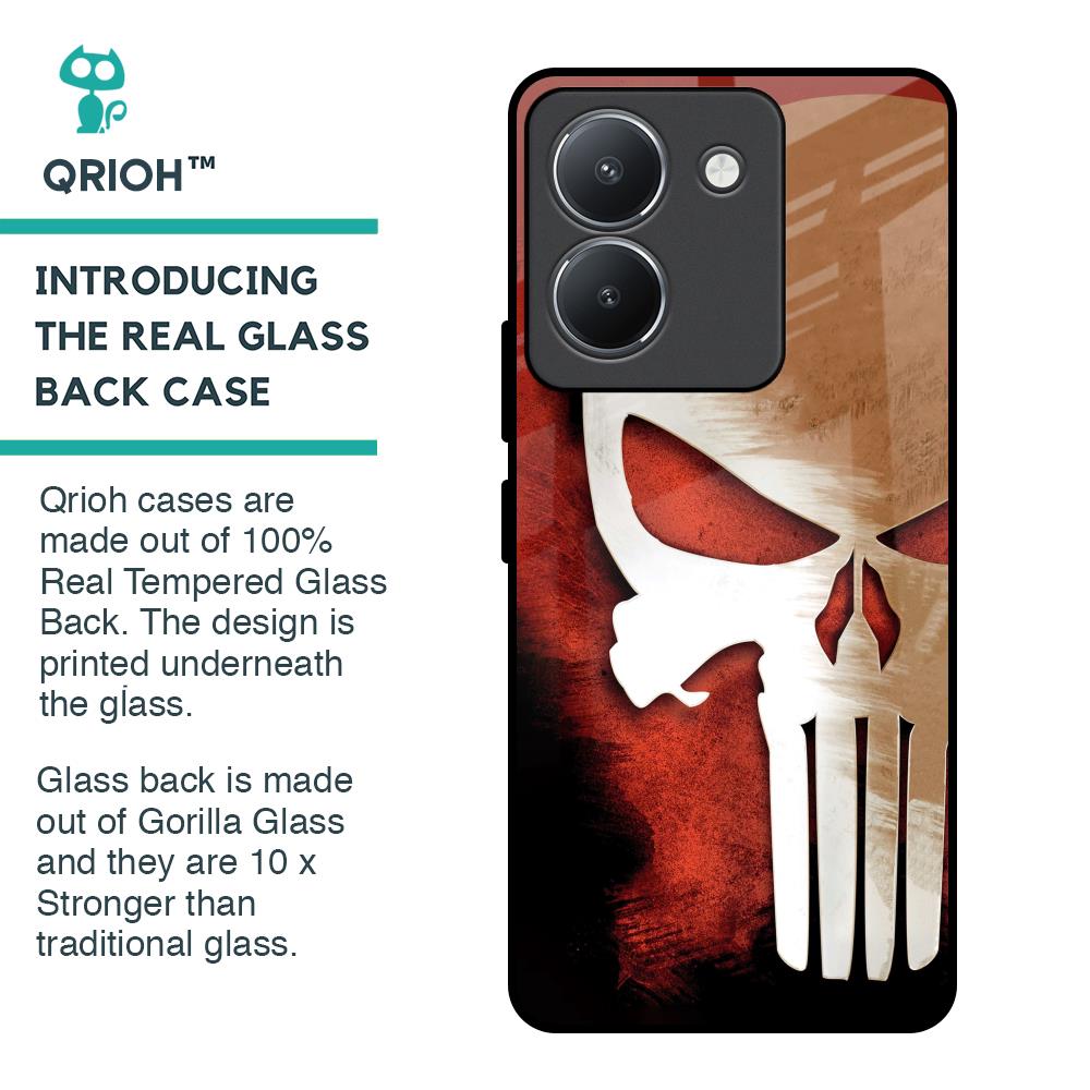 Red Skull Glass Case for Vivo Y36