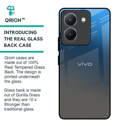 Blue Grey Ombre Glass Case for Vivo Y36