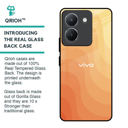 Orange Curve Pattern Glass Case for Vivo Y36