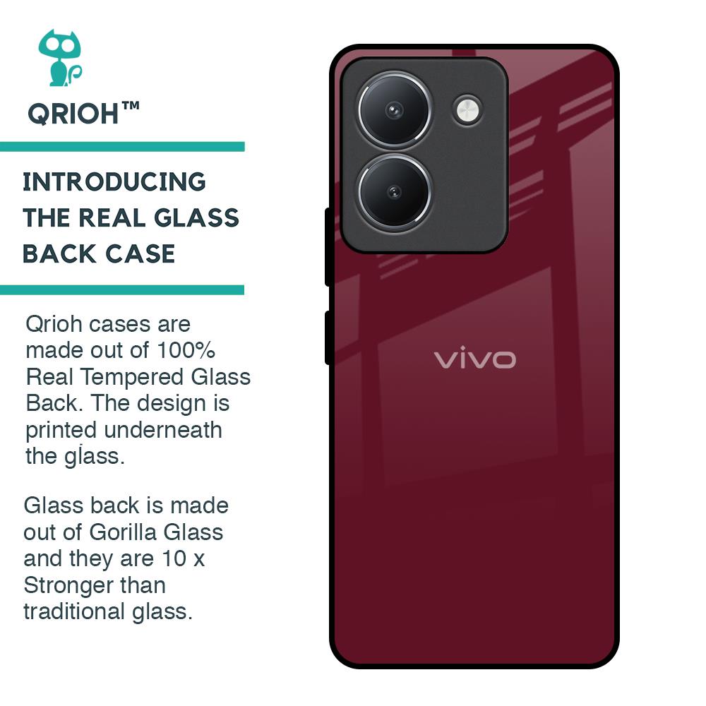 Classic Burgundy Glass Case for Vivo Y36