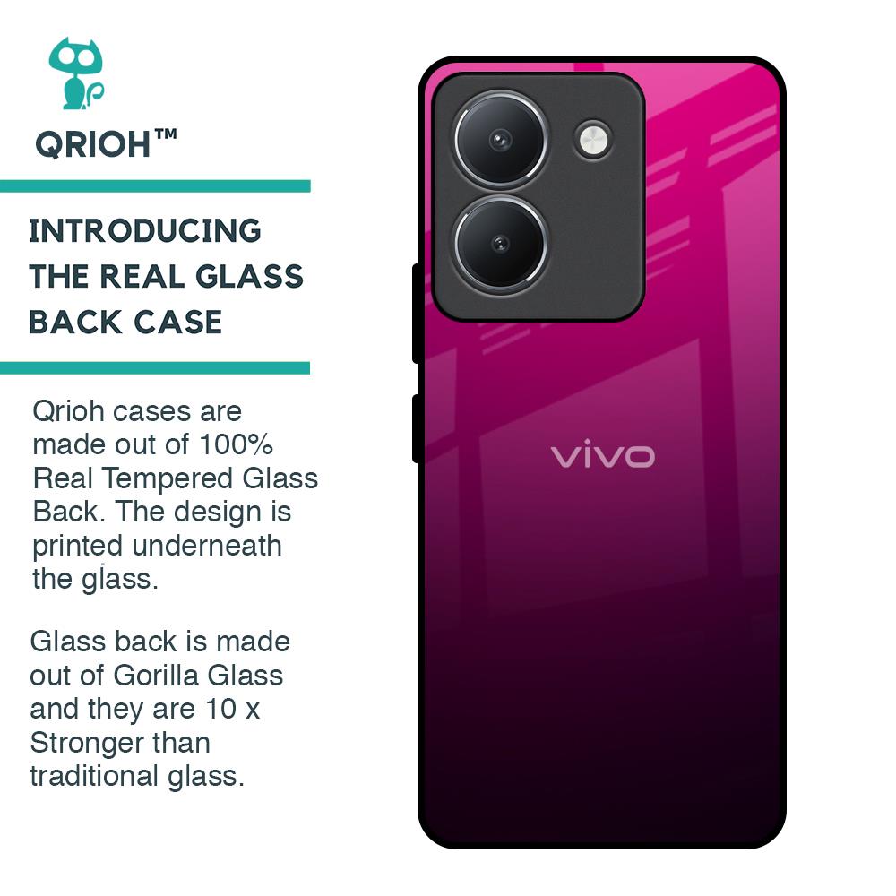 Purple Ombre Pattern Glass Case for Vivo Y36