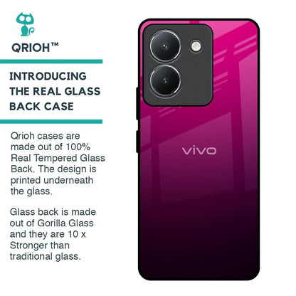 Purple Ombre Pattern Glass Case for Vivo Y36