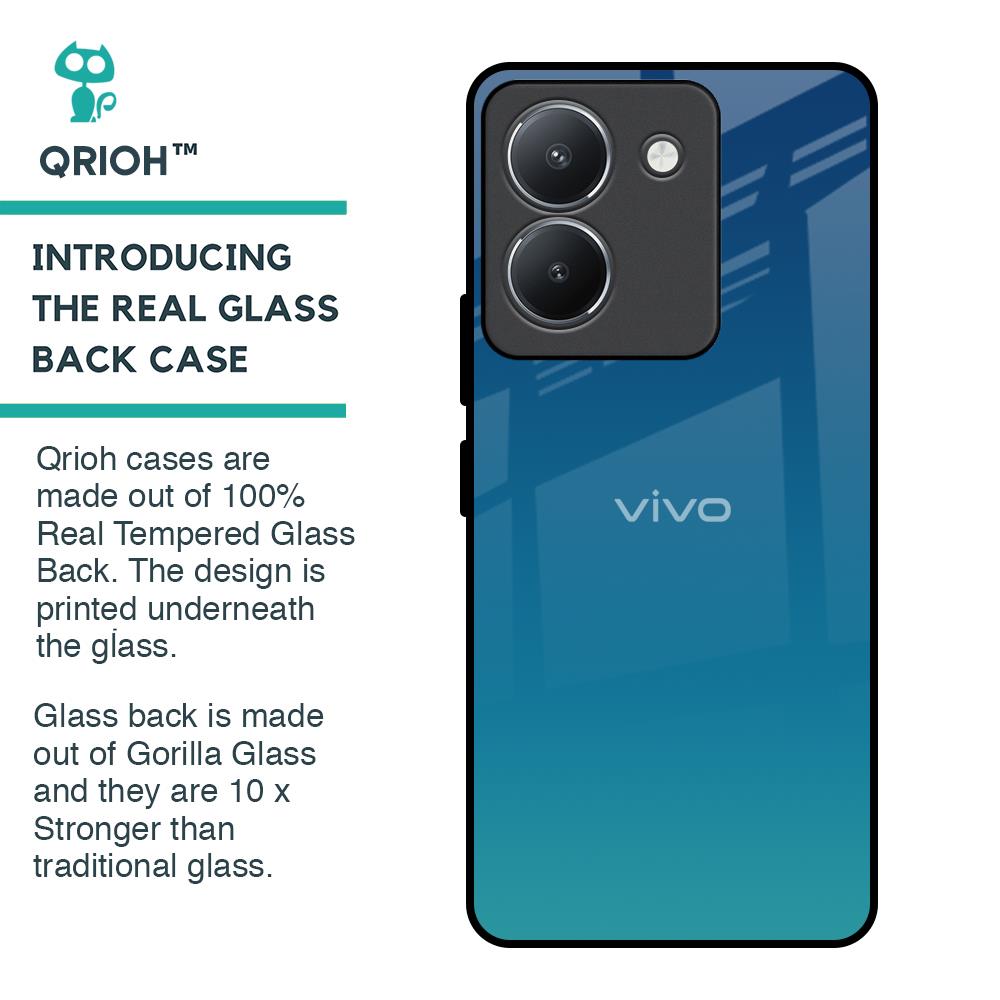 Celestial Blue Glass Case For Vivo Y36