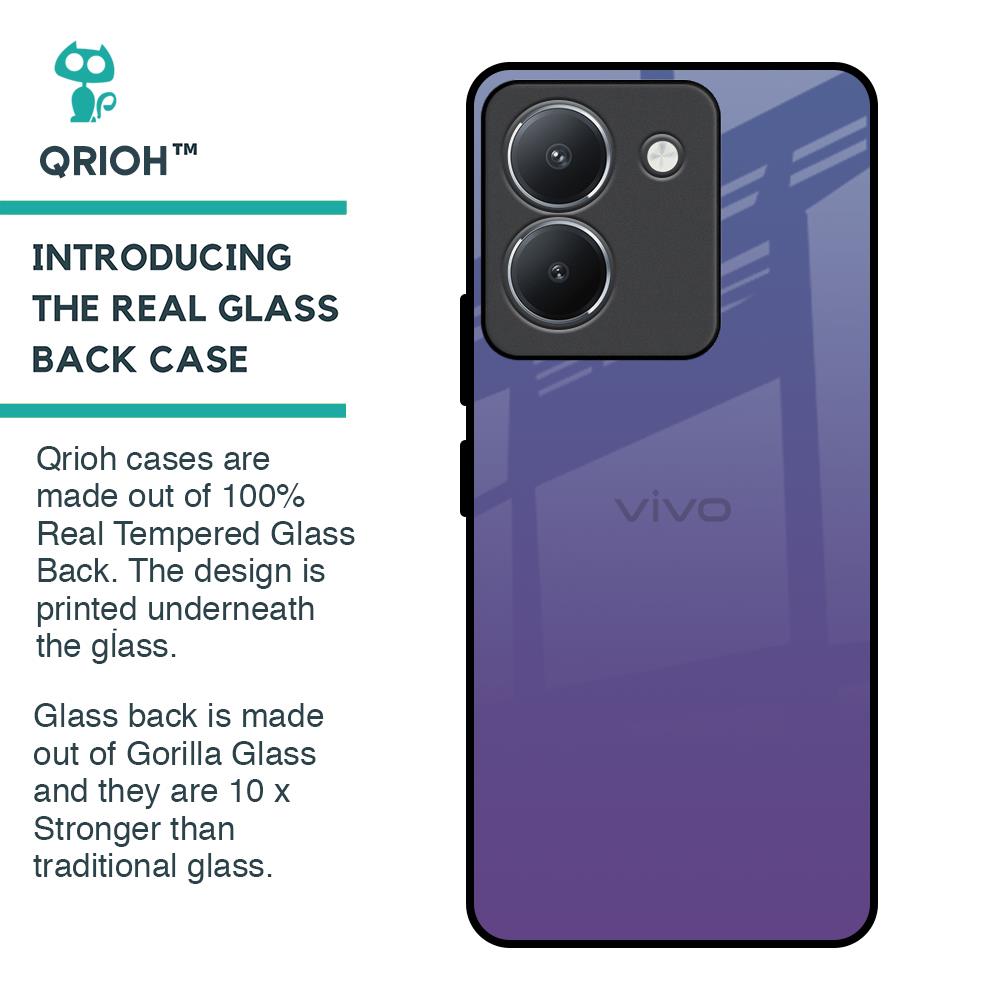 Indigo Pastel Glass Case For Vivo Y36